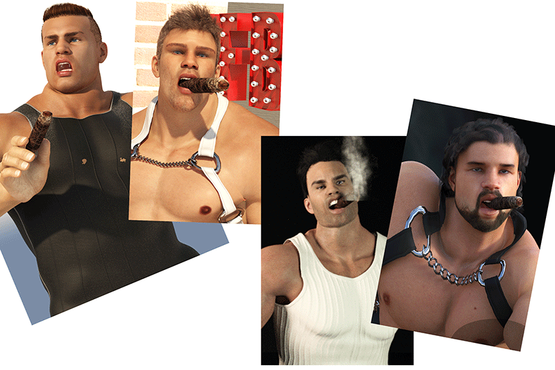 men with cigars image